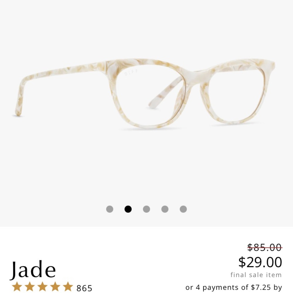 Diff Eyewear Jade Blue-Light Blocking Glasses in Cashmere